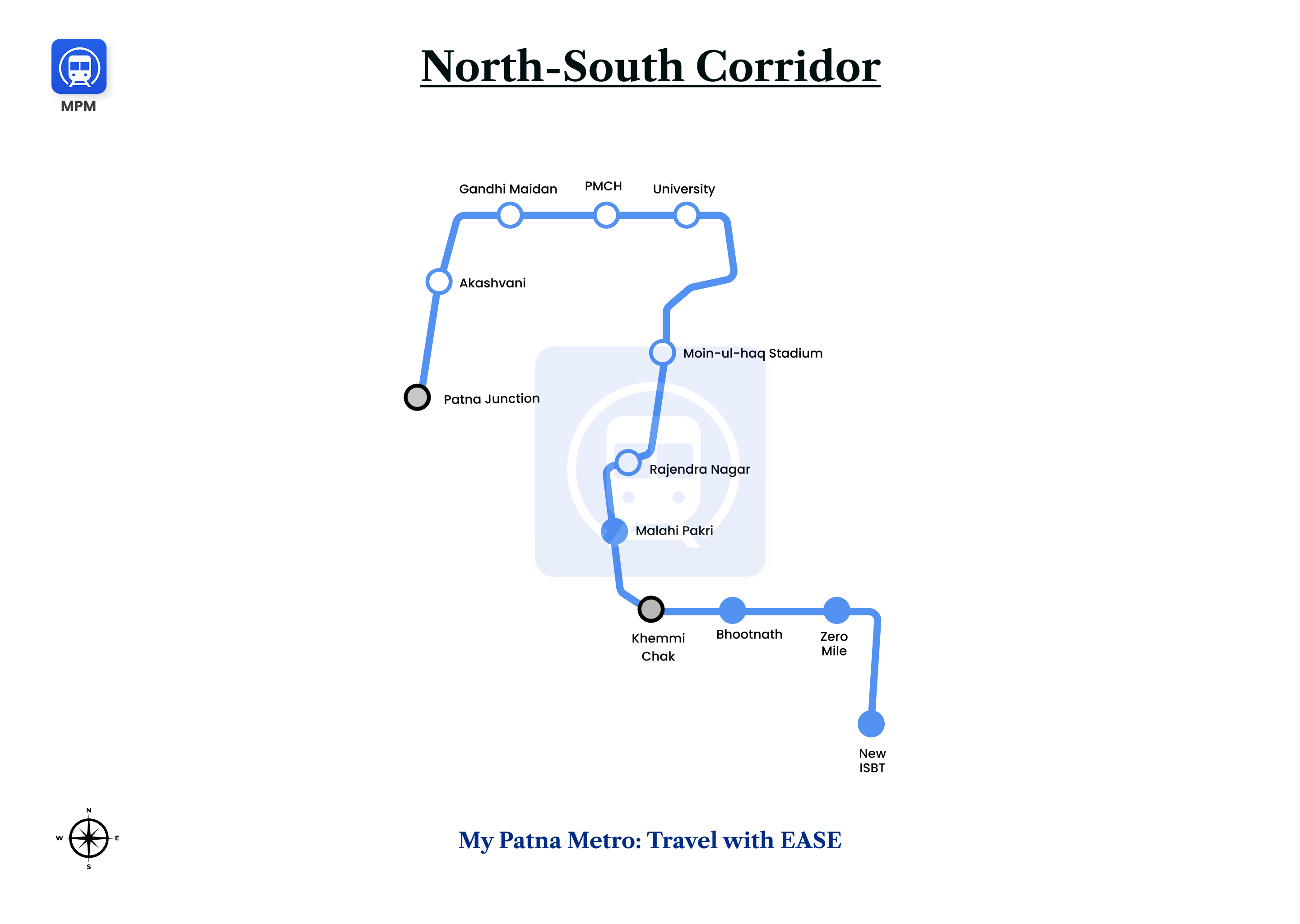 Patna Metro Blue Line Route Map